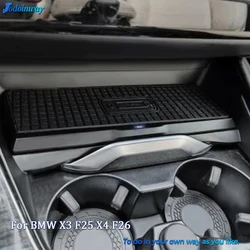 15W wireless charger for bmw x3 f25 x4 f26 2011-2017 phone holder charging tray mobile mount fast charge accessories interior