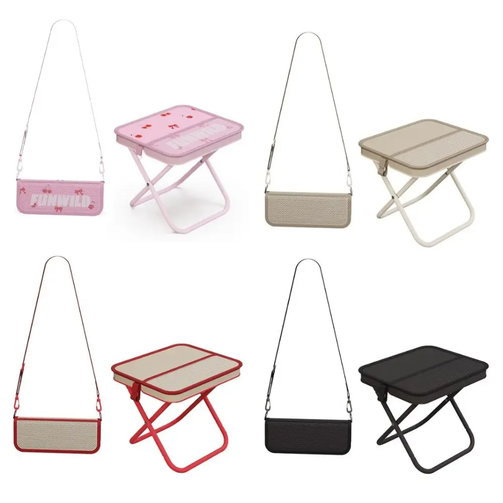 Wear-resistant Portable Fishing Chair Water-proof with Shoulder Straps Folding Outdoor Stool Strong Load-bearing Oxford Cloth