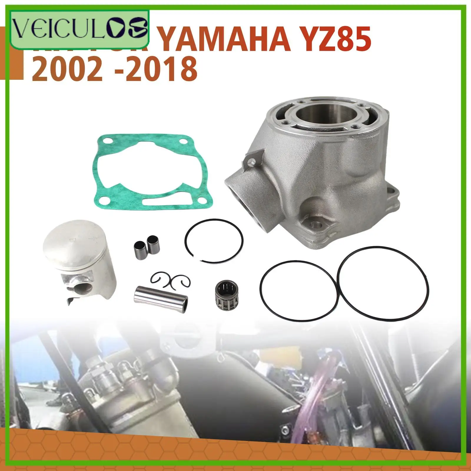 Motorcycles 47.5mm Bore Cylinder Piston Ring Gasket Kit for Yamaha YZ85 2002 2003 2004 2005-2018 Motorcycle Accessories Parts