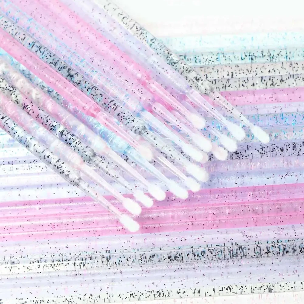 100pcs Eyelash Cleaning Brushes Micro Cotton Swab Individual Removing Makeup Brush Eyelashes Microbrush Beauty Clean Tools