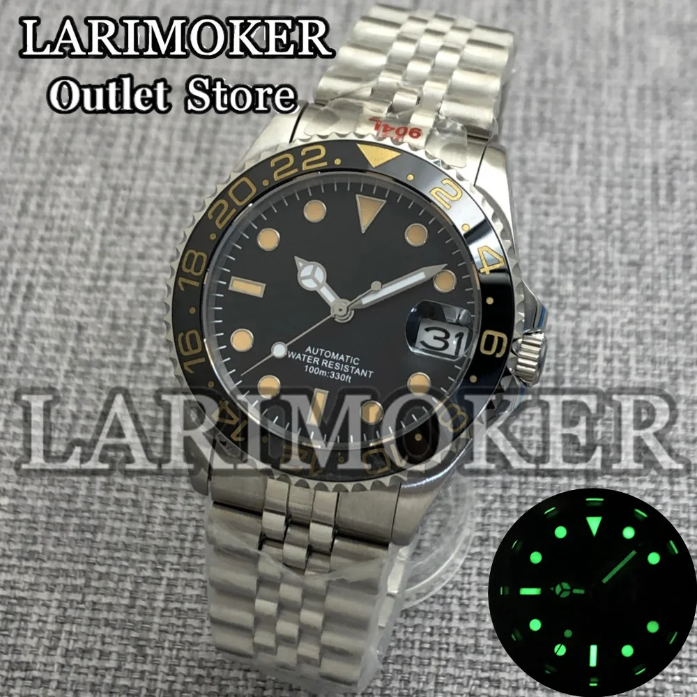 

LARIMOKER 36mm38mm40mmNH35A Men's Watch Black Dial yellow black sign Sapphire Glass Stainless Steel Strap