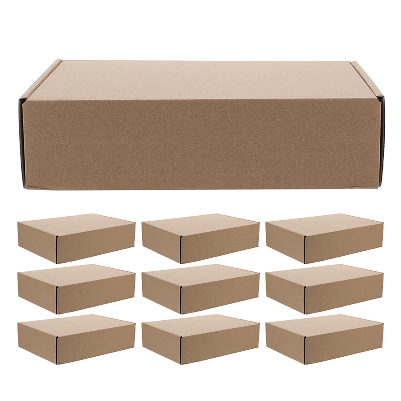10Pcs Brown Kraft Cardboard Shipping Boxes Strong Corrugated Packaging Flat Mailing Boxes Brown Mailer Box Mailing Box
