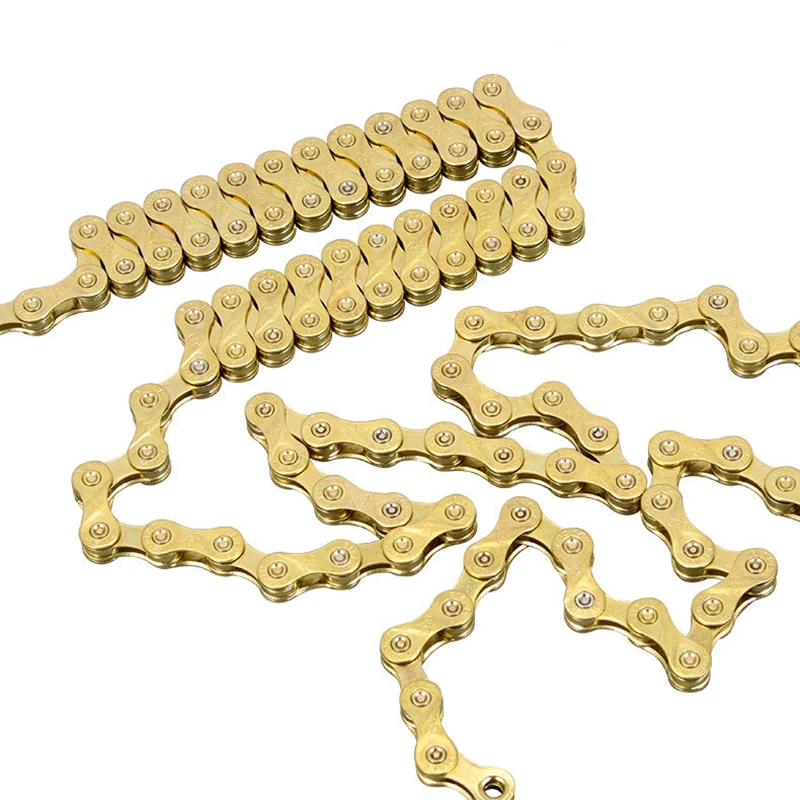 Bike Chain 6 7 8 9 10 11 12 Speed Velocidade Electroplated Gold Bicycle Chain Mountain Road Bike MTB Chains Part 116 Links