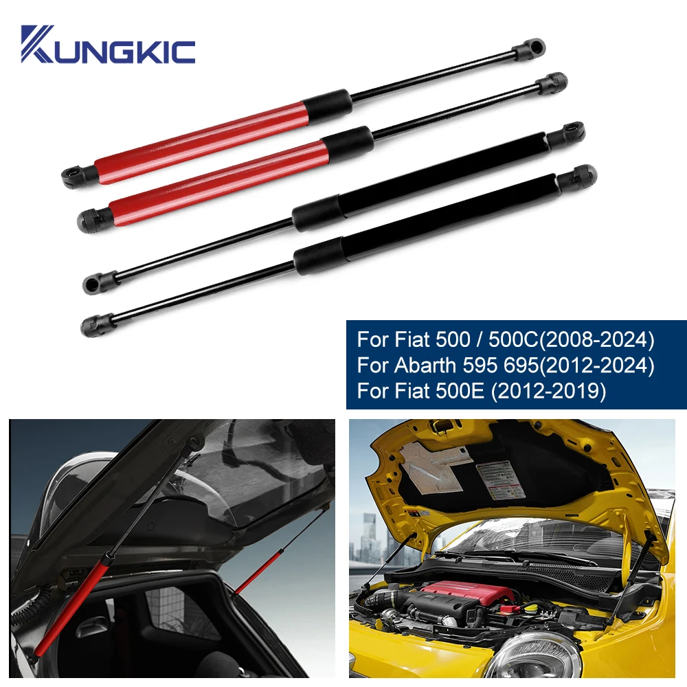 Für Fiat 500/500C 2008-2024 Abarth 595 695 2012-2024 Autostreben Frontabdeckung Motorhaube Heckklappe Heckklappe Stoßdämpferstrebe Stützstange Gasfeder