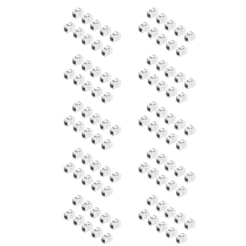 

AB35-100Pcs RJ45 Connector Keystone Jack Cat6 Extension Coupler Ethernet Network LAN Cat 6 Coupler Jacks Extend Adapter,White