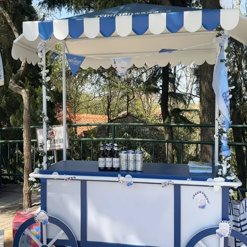 Customizable wrought iron stall car Internet celebrity snack drink mobile truck shopping mall activity display