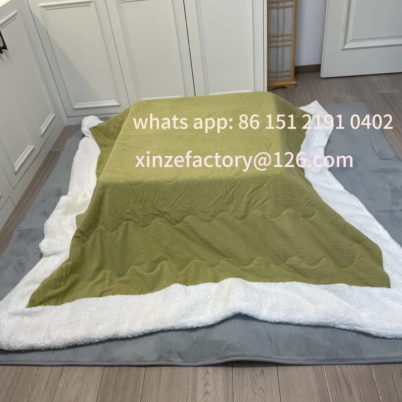 تخصيص 2 قطعة/المجموعة اللون الأخضر قابل للغسل خليط القطن لينة ودية لحاف اليابانية الجدول