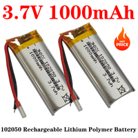 102050 3.7V 1000mAh Rechargeable Lithium Polymer Battery for GPS Recording Pen LED Light Beauty Instrument with PCB