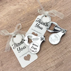 10/20pcs Personalized Wedding Keychains, Bottle Opener with Bags, Party Favors, Baptism Nail Clipper Custom Souvenir Gifts