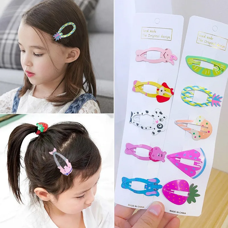 Cute Cartoon Fruit Hairpins Set Crianças Bebê Meninas Kid Kawaii Clipes de cabelo Pin presilhas Acessórios Hairgrips Headwear