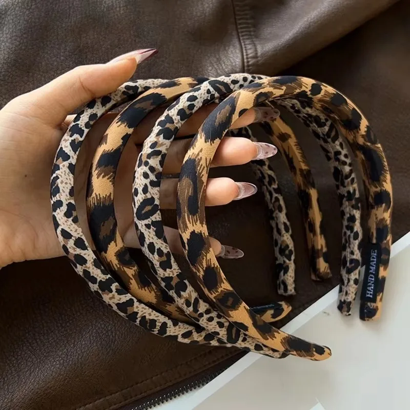 Fashion Headband Leopard Print Hair Bands for Women Girl Korean Vintage Leading Makeup Hoop Wide Headband Accessories Jewelry image 4