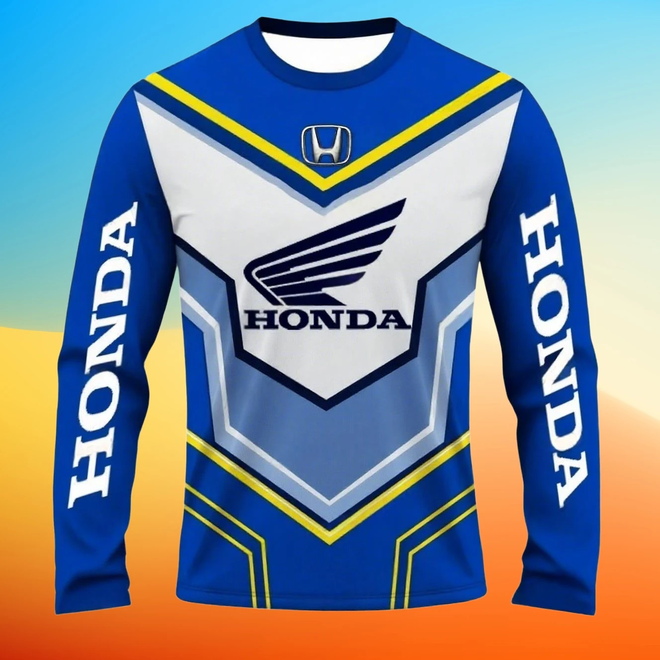 

Spring And Autumn 3D Printing Motociclista Biker Deportiva Quick Drying Long Sleeved Honda Riding T-shirt Tops For Men And Women