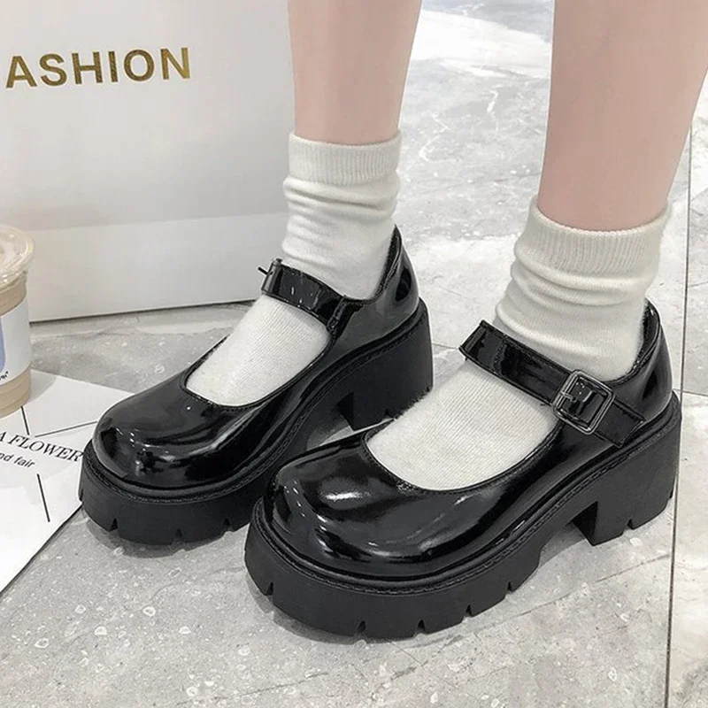 

Shoes Lolita Women Japanese Style Mary Jane Vintage Girls High Heel Platform College Student Tacones Mujer Escarpins Chaussures