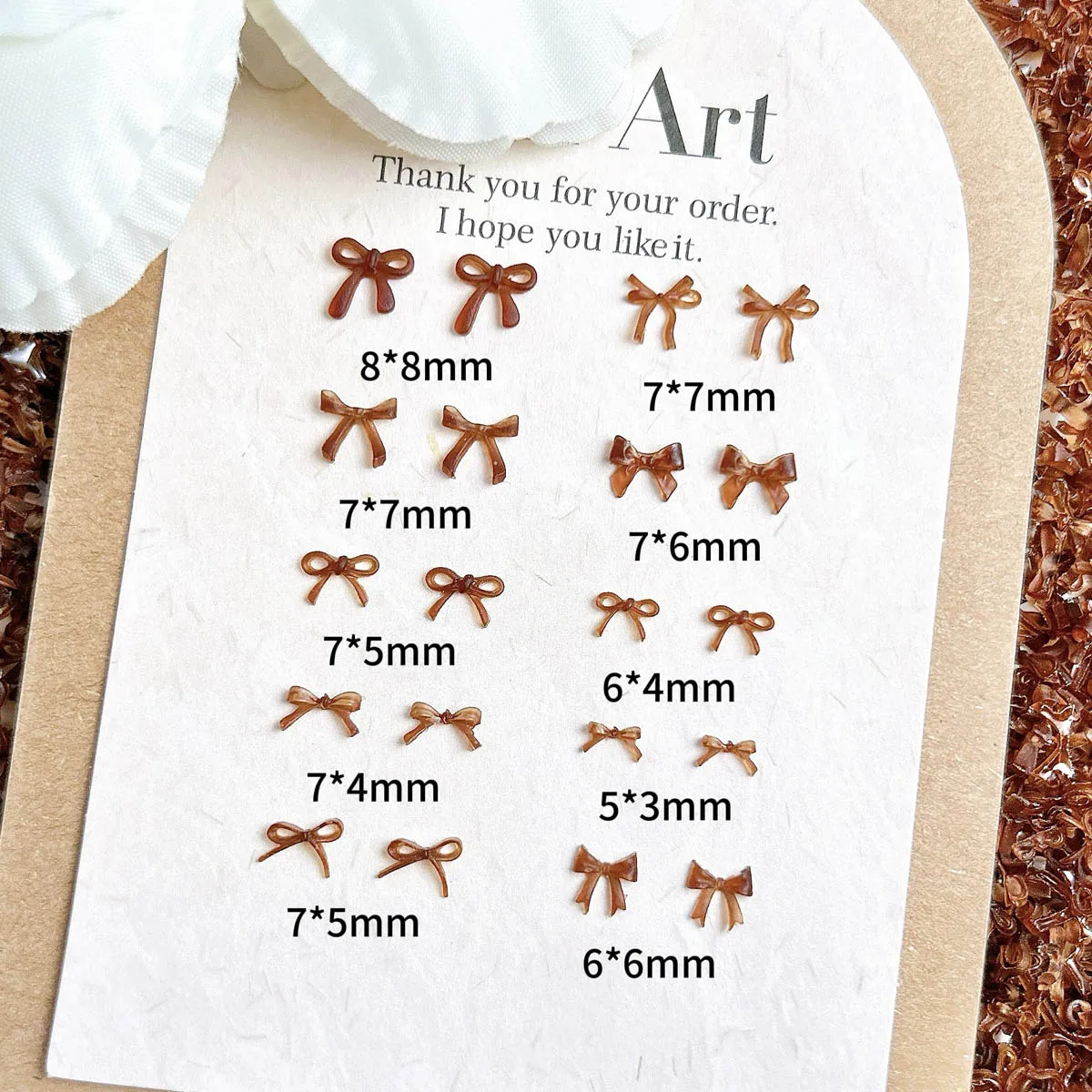 60 pçs criativo translúcido onda laço decorações da arte do prego fosco marrom colorido bowknots série outono inverno encantos do prego diy