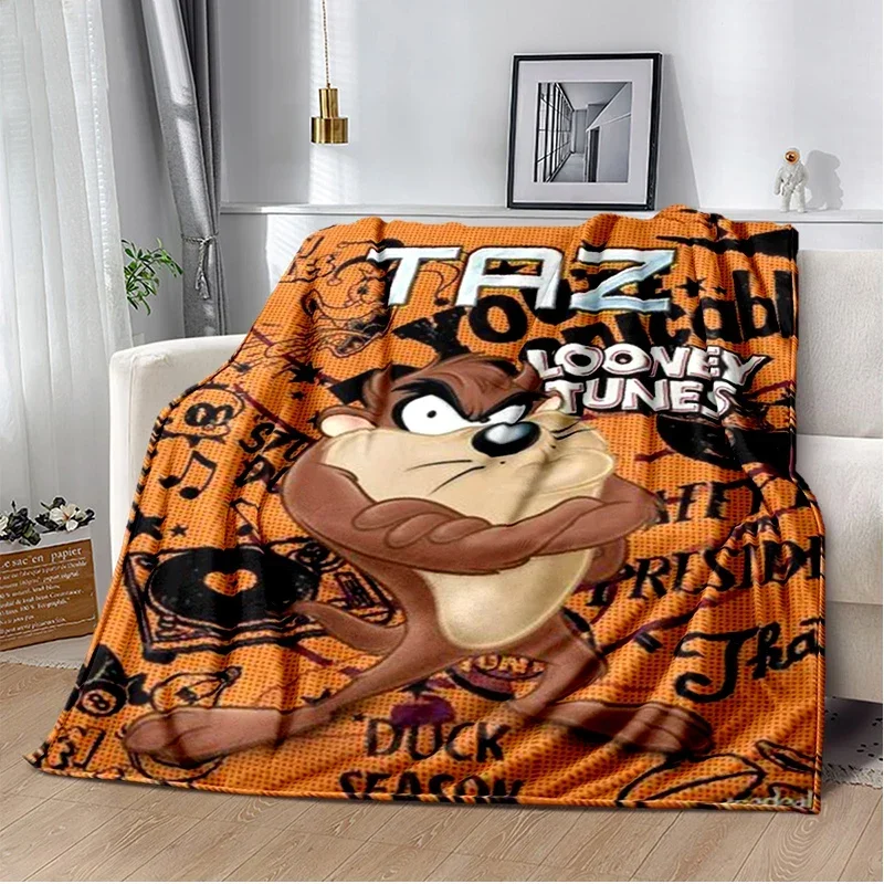 Anime T-Tasmanian & D-Devil Cartoon Blanket,Soft Throw Blanket for Home Bedroom Bed Sofa Picnic Travel Office Cover Blanket Kids