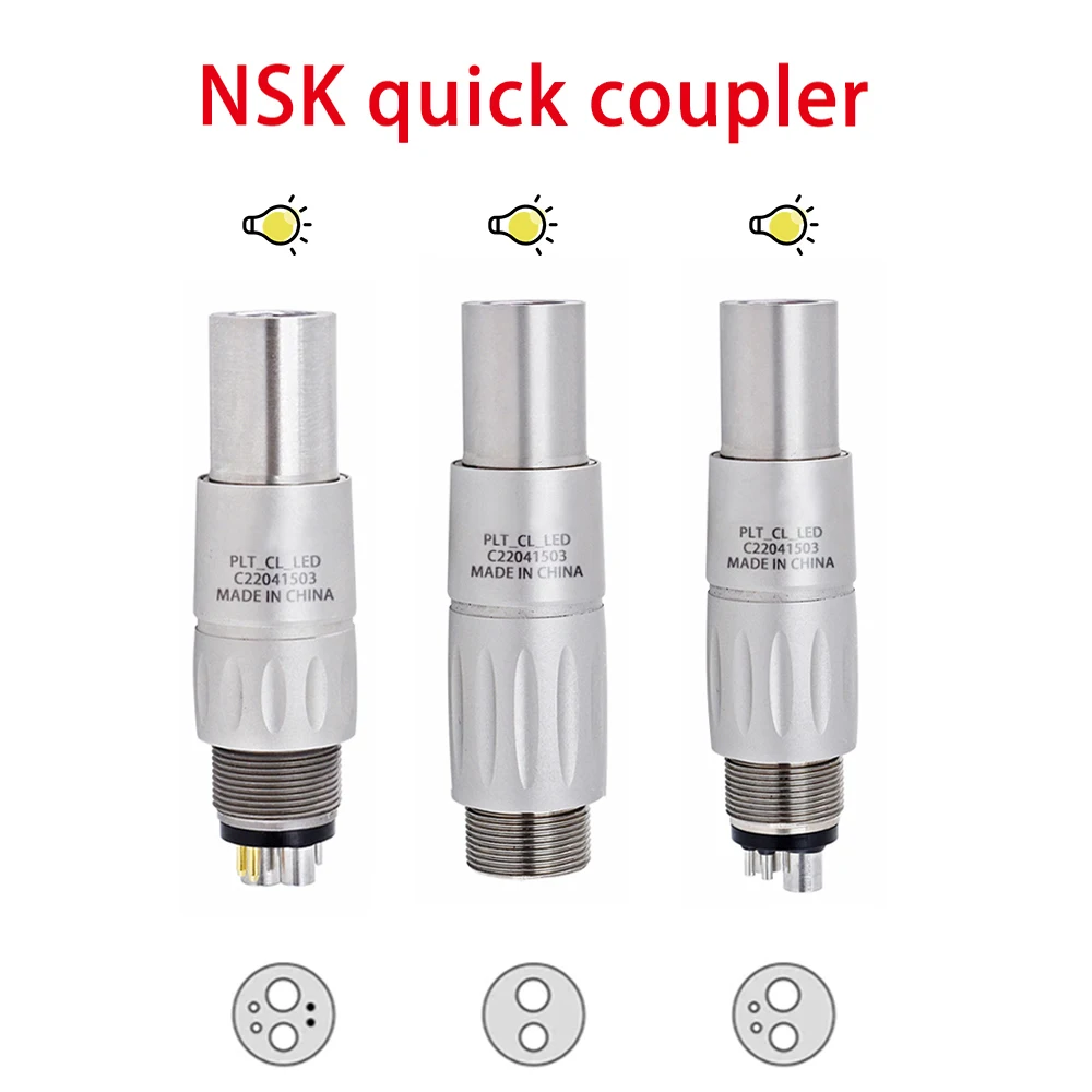 Compatible NSk Quick Coupler Dental 2/4/6Hole Fiber optic Quick Coupler Swivel Coupling with LED