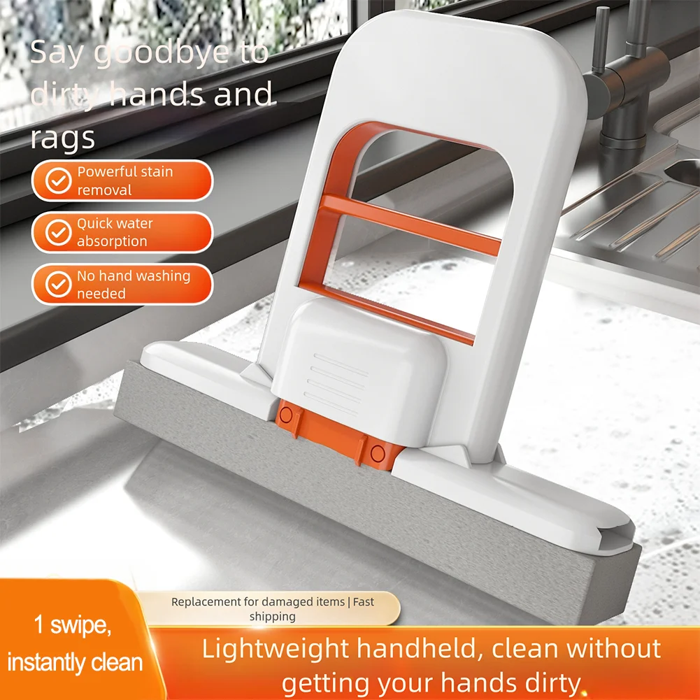 Portable Self Squeeze Mini Mop Lightweight Compact Design for Tabletops Floors and Windows Easy to Use and Store