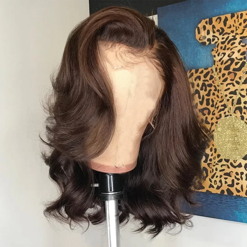 

Коричневая длинная волнистая парика из натуральных еврейских волос без клея, с шелковой основой 5x5, с HD-кружевом, европейские волосы, с baby hair, предварительно выщипанная