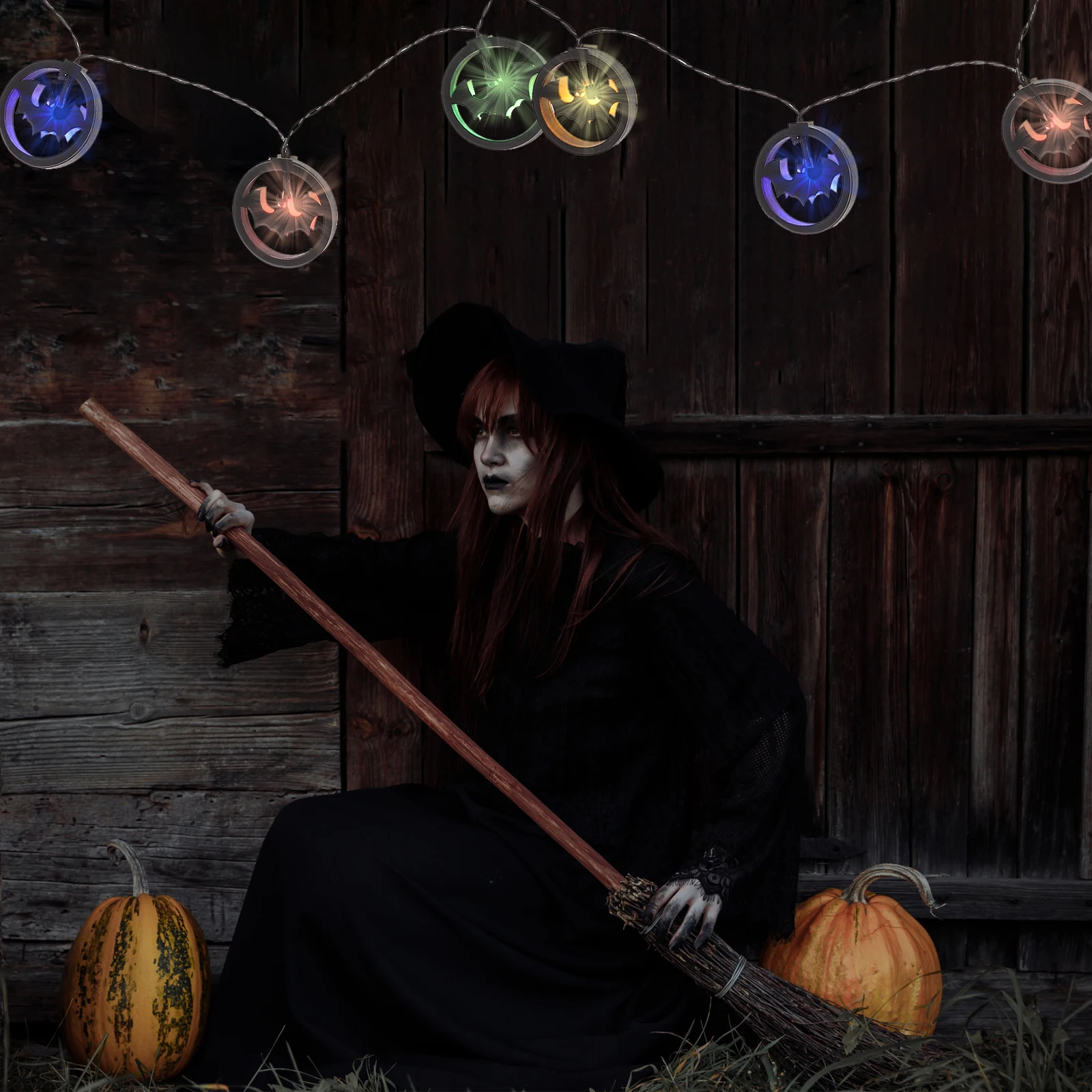 

1Pcs LED Atmosphere Decoration Creative Halloween String Light Powered Party Decor for Ghost Festival Light String