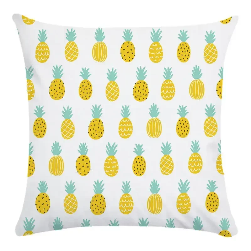 Hawaiian Pineapple pattern throw pillow cover with short plush print for living room sofa decoration cushion cover pillow covers
