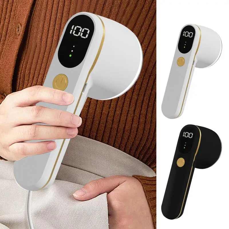 Golarka do tkanin do odzieży Golarki do swetrów typu C do usuwania mechacenia Przenośny 3-biegowy inteligentny wyświetlacz cyfrowy Lint