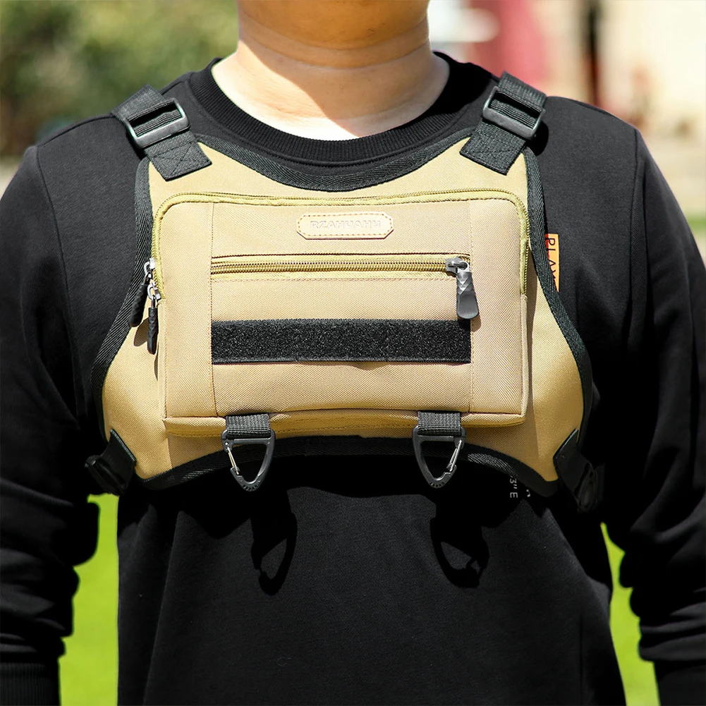 

Front Chest Pack Adjustable Strap Fashion Sport Backpack Large Capacity Streetwear Chest Bag for Running Travel