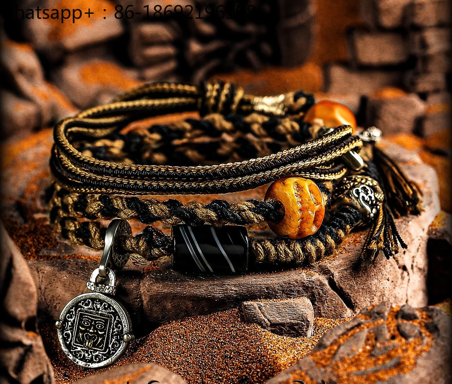 【Dragon's Breath】Original Hand-woven Tibetan Bracelet Zakiram Play Bracelet Men's Ethnic Style Jewelry