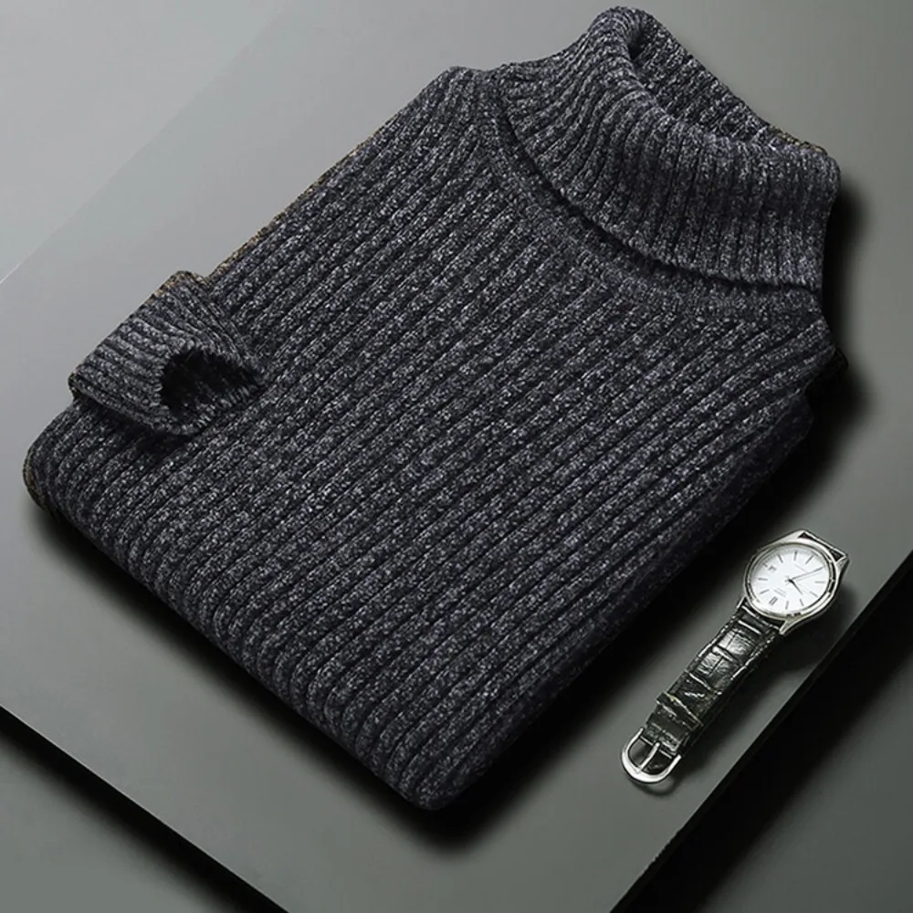 Autumn and Winter  Men's Turtleneck Sweater Male  Version Casual All-match Elastic Pullover Knitted  Sweater