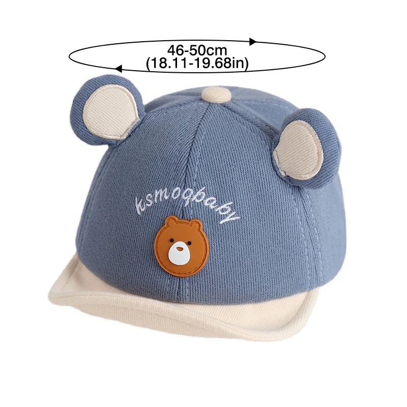 Cute Baby Hat With Ears Cartoon Bear Infant Boys Girls Baseball Cap Summer Autumn Casual Kids Sun Hats