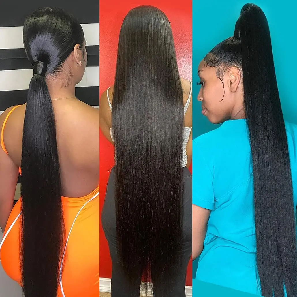 Pacotes de cabelo humano em linha reta 1/3/4 peça extensão do cabelo humano brasileiro natural tecer preto 1b 24 26 28 30 Polegada para preto