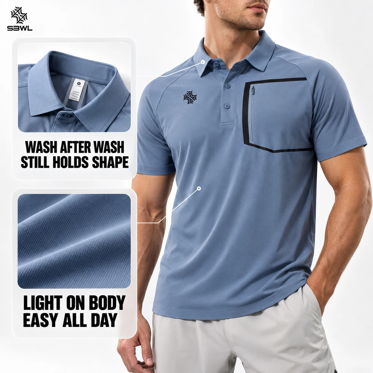 SBWL 2026 Summer Harajuku Quick Dry Men's Sports T-Shirt Outdoor Running Casual Light Short Sleeve Fitness Gym Top Tees