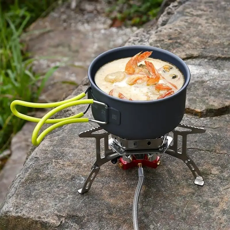 Newest Arrival Outdoor Portable Three Head Stove Camping Windproof Stove Camping Picnic Burner Outdoor Foldable Gas Stove