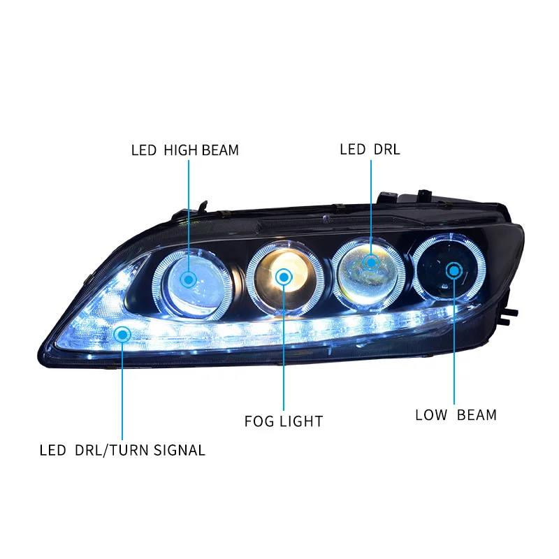 Headlight Assembly For Mazda 6 2002-2008 Mazda6 / Mazdaspeed 6 LED Turn Signal LED DRL LED High Beam