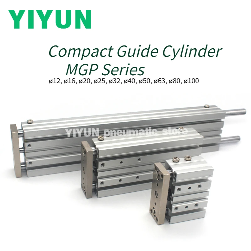 

MGPM40 MGPM50 MGPM63 MGPM80 MGPM100-10-20-25-30-40-50-75-100-125-150 -150A Цилиндр YIYUN с направляющим стержнем серии MGP