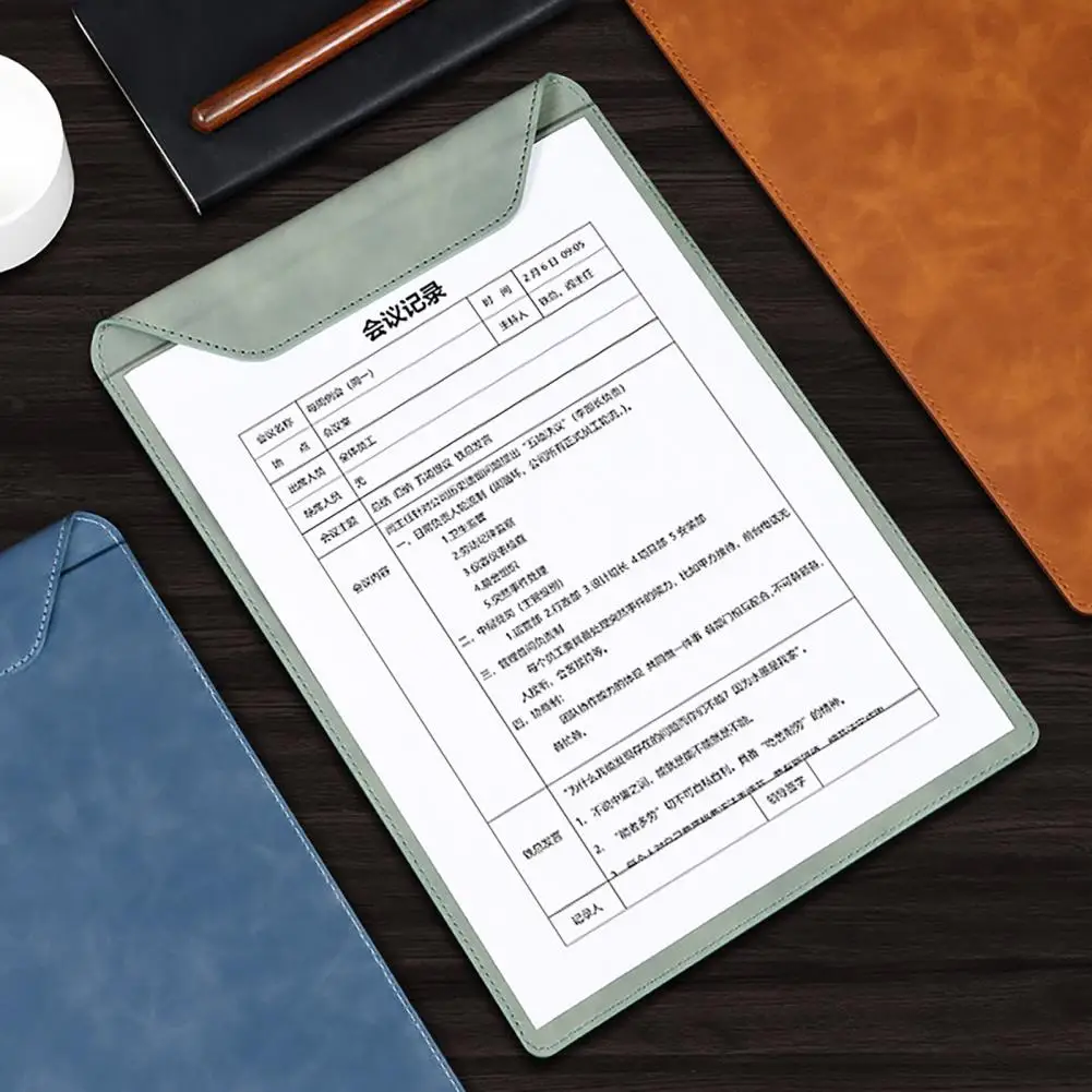 A4 Writing Pad With Magnetic Clip Business Paper Holder Large-Capacity Pocket Waterproof Clipboard For Business Meetings Office