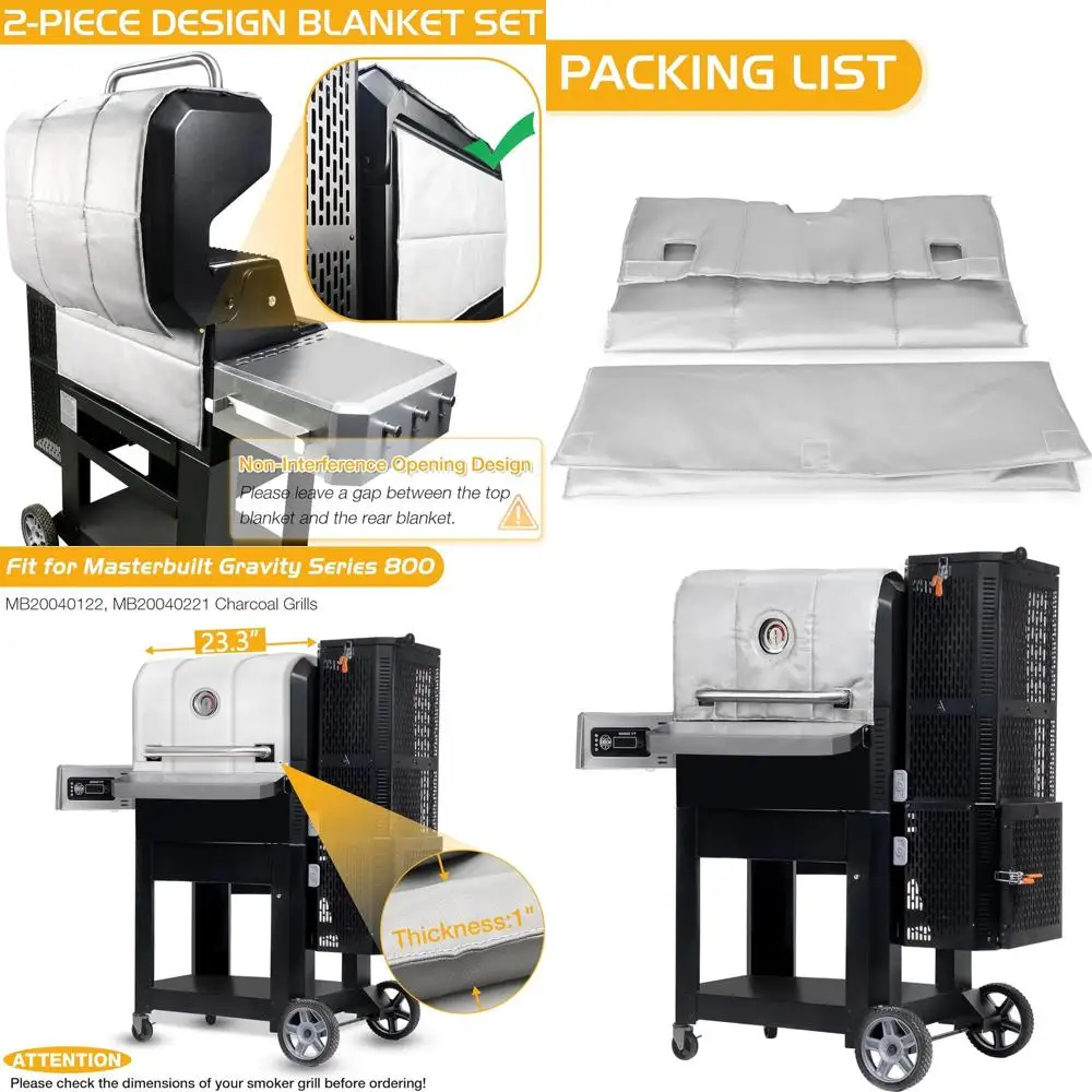 

Thermal Insulated Cover for Masterbuilt Gravity 800 MB20040122/MB20040221 Smoker Replacement, BBQ Winter Accessory