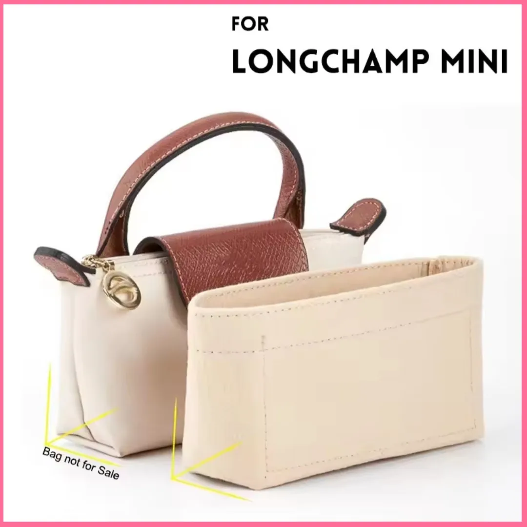 Bag Organizer for Longchamp Small Tote Bag Timid Bag Storage & Finishing Inner Bag Liner Handbags Insert Organizer Fit Mini Size