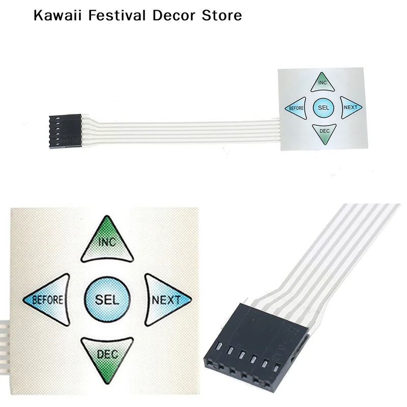 【K】1Pcs New 5 Keys Matrix Array 1x5 Membrane Switch Keypad Keyboard Control Panel 40*40mm