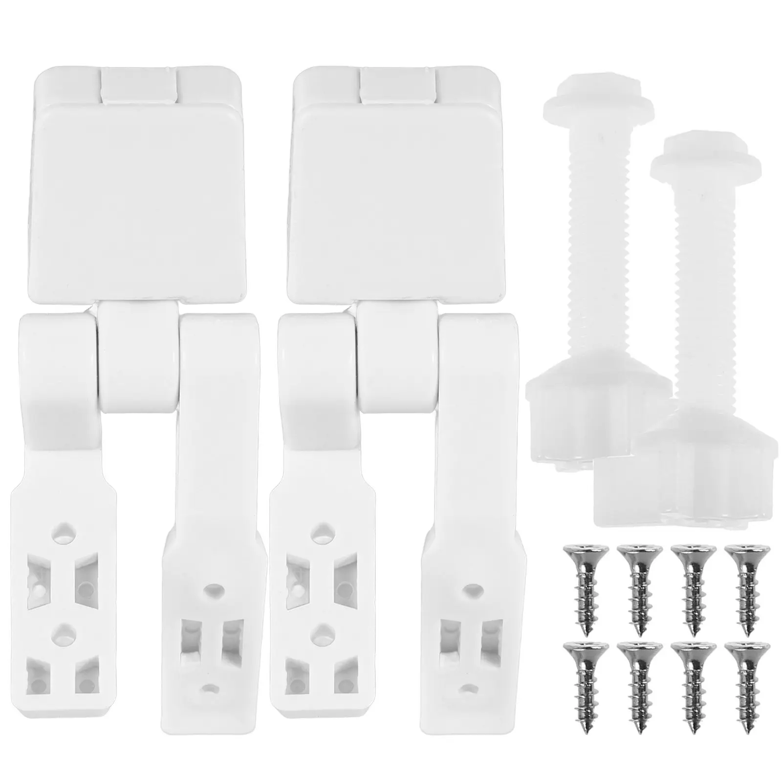 

1Pair Toilet Seat Hardware Kit Toilet Seat Hinge Replacement ABS Plastic Bolts Nuts Easy Repair Quiet Operation Parts