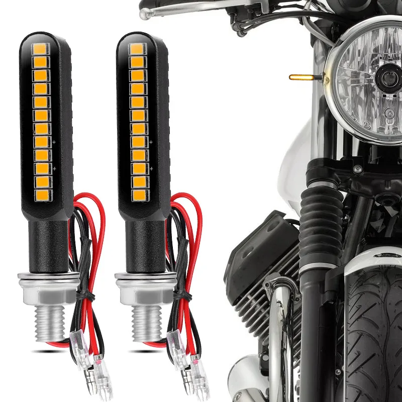 

Motorcycle LED Turn Signal Lamp 12leds Amber Running lamp Sequential Flowing Signal Indicator Blinker Lights 12V Universal 8mm
