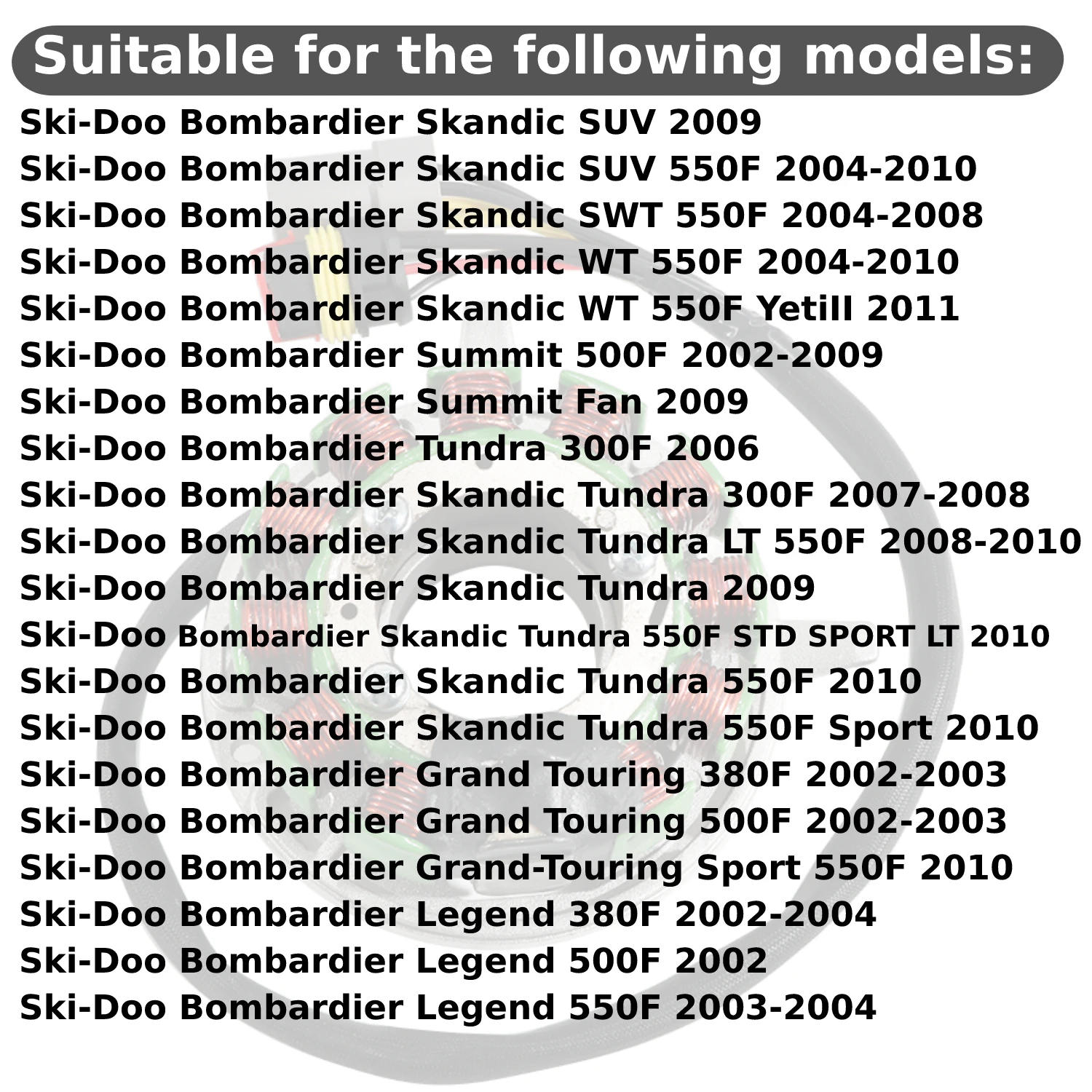 Schneemobil-Statorspule Magneto-Generator für Ski-Doo Bombardier 300F 380F 500F 550F 2002-2011 OEM 420889368 420889369 420889366 – Detail 2