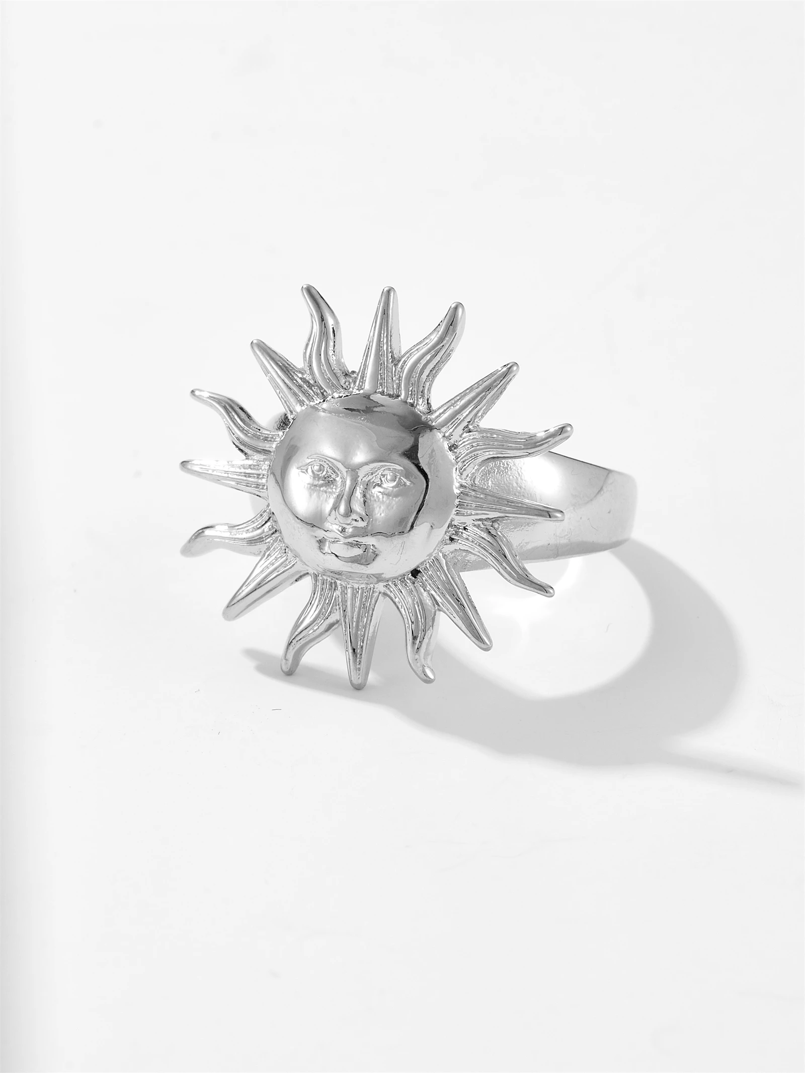 VEWANT riciclabile 925 Sterling Silver Sun Flower Large A R Women Ring Luxury Fine Jewelry 2023 grandi gioielli Punk Rock più spessi