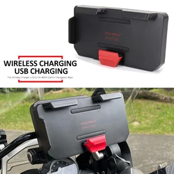 Support de téléphone GPS de charge sans fil pour moto, navigation rapide, support de téléphone, adapté pour BMW Runder GS, R1250GS, F850GS, Fenecast GS, F800GS, F700GS, S1000Poly, ADV