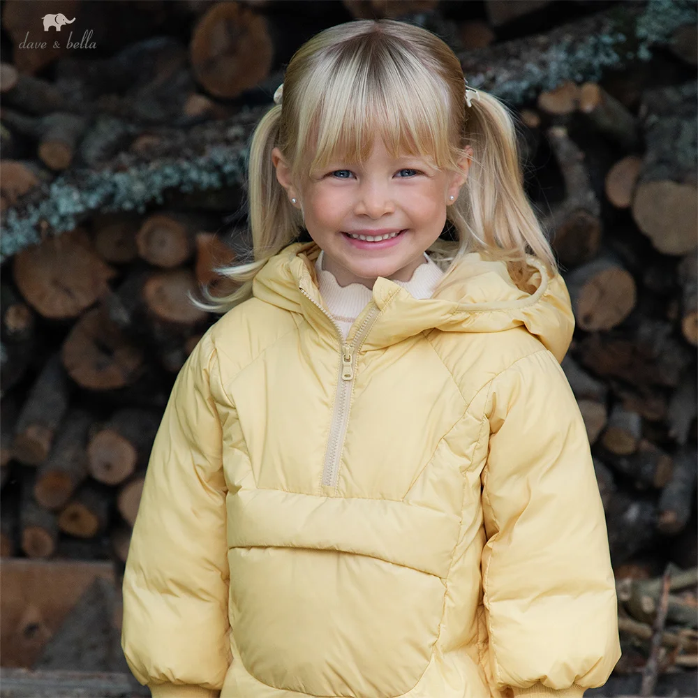 

Dave Bella Girls Down Jacket Autumn Winter Baby Plush Warm Hooded Boys White Duck Down Coat Outwear Clothes Waterproof DB4253985