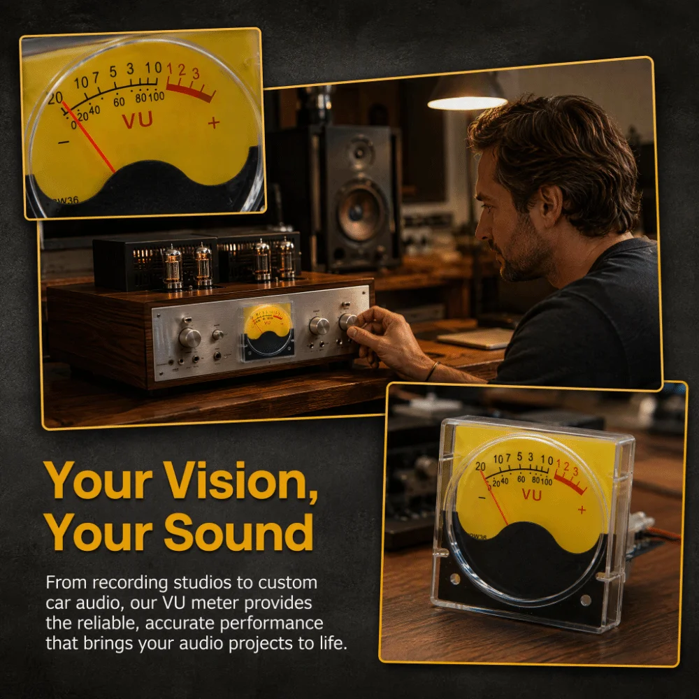 Durable High Accuracy Pointer Type VU Meter Portable Durable VU Level Meter Audio Volume Meter Recording Studio