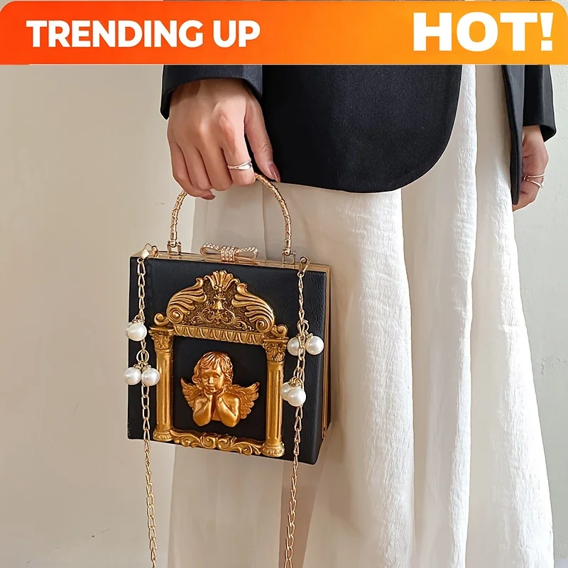 Premium Sense Hot Style Trendy Versatile Angel Rose Box Shoulder Crossbody Bag
