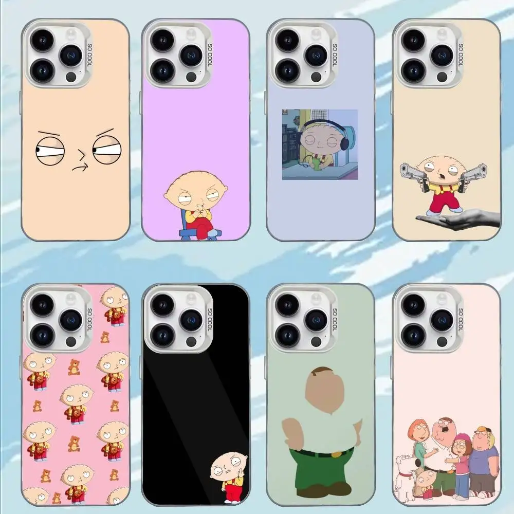 

Animation F-Family Funny Guy Phone Case For iPhone 17,16,15,14,13,12,11,Mini,Pro,E,MAX White Candy Matte Shockproof Cover