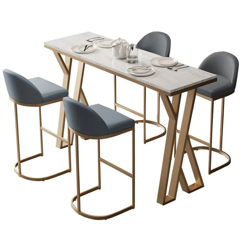 

Nordic milk tea shop marble, dessert restaurant long bar cafe bar high foot, bar table and chairs
