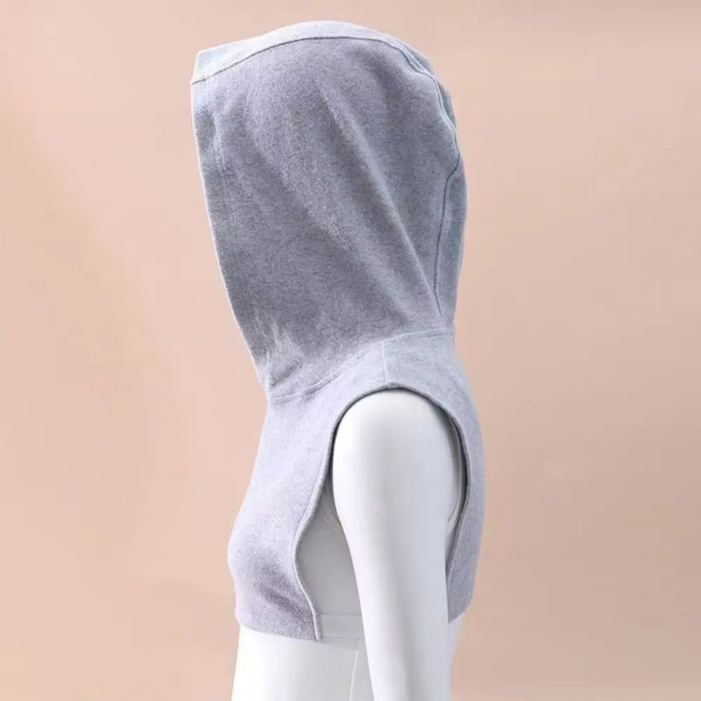 Single-sided Fleece Fake Hood Collar Sleeveless Design Soft Cotton Spandex Fleece Hood Collar Classic Color No Drawstring