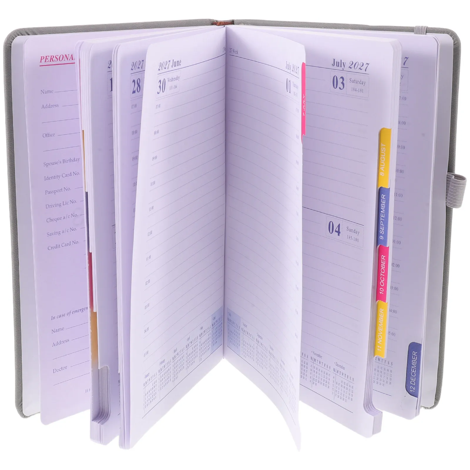 Yearly Planner Notebook Full English Layout Daily Weekly Business Organizer Portable Rounded Corners No Bleed Paper